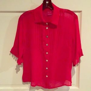 Johnny Was chiffon button down blouse